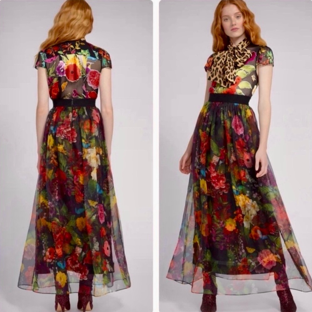 Alice + Olivia Vibrant Floral Maxi Dress